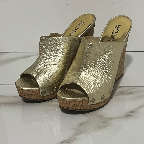 Michael Kors Shoes - Gold Michael Kors wedge size 7